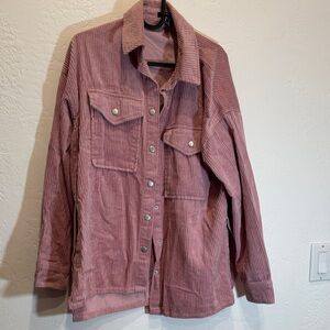 Pink Corduroy Shacket